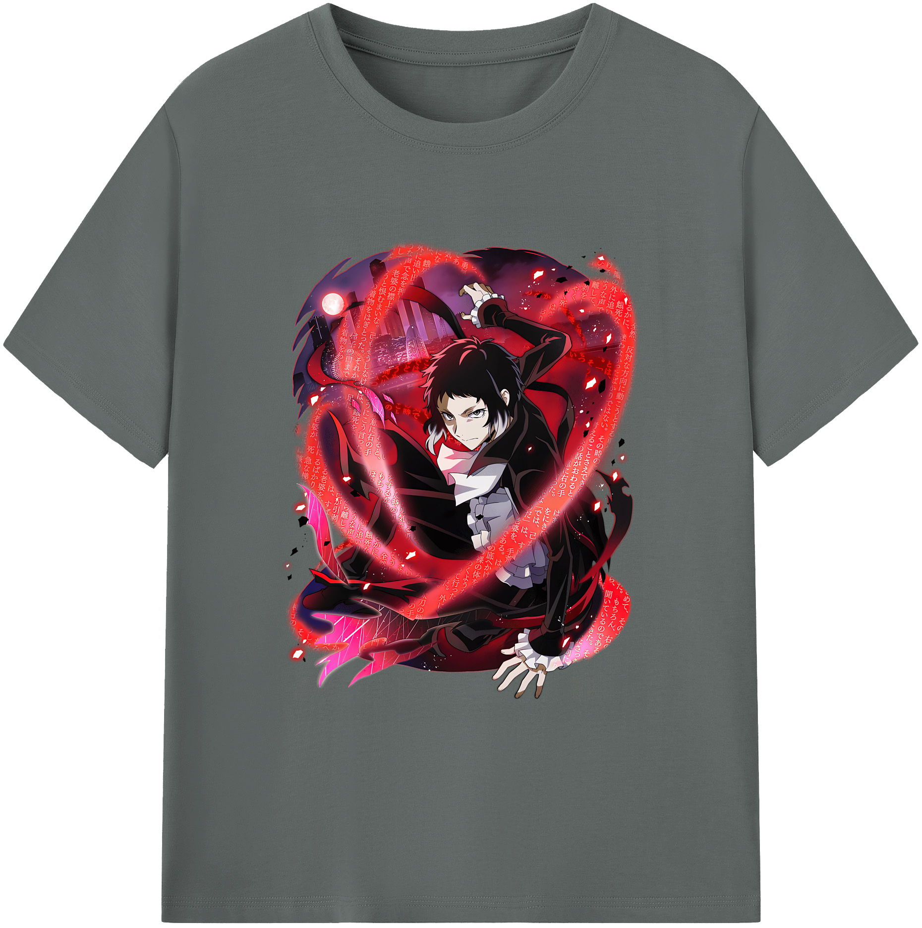 （画像用） 文豪ストレイドッグス Bungo Stray Dogs 綿100％ メンズ半袖Tシャツ｜肌触りやわらか＆通気性